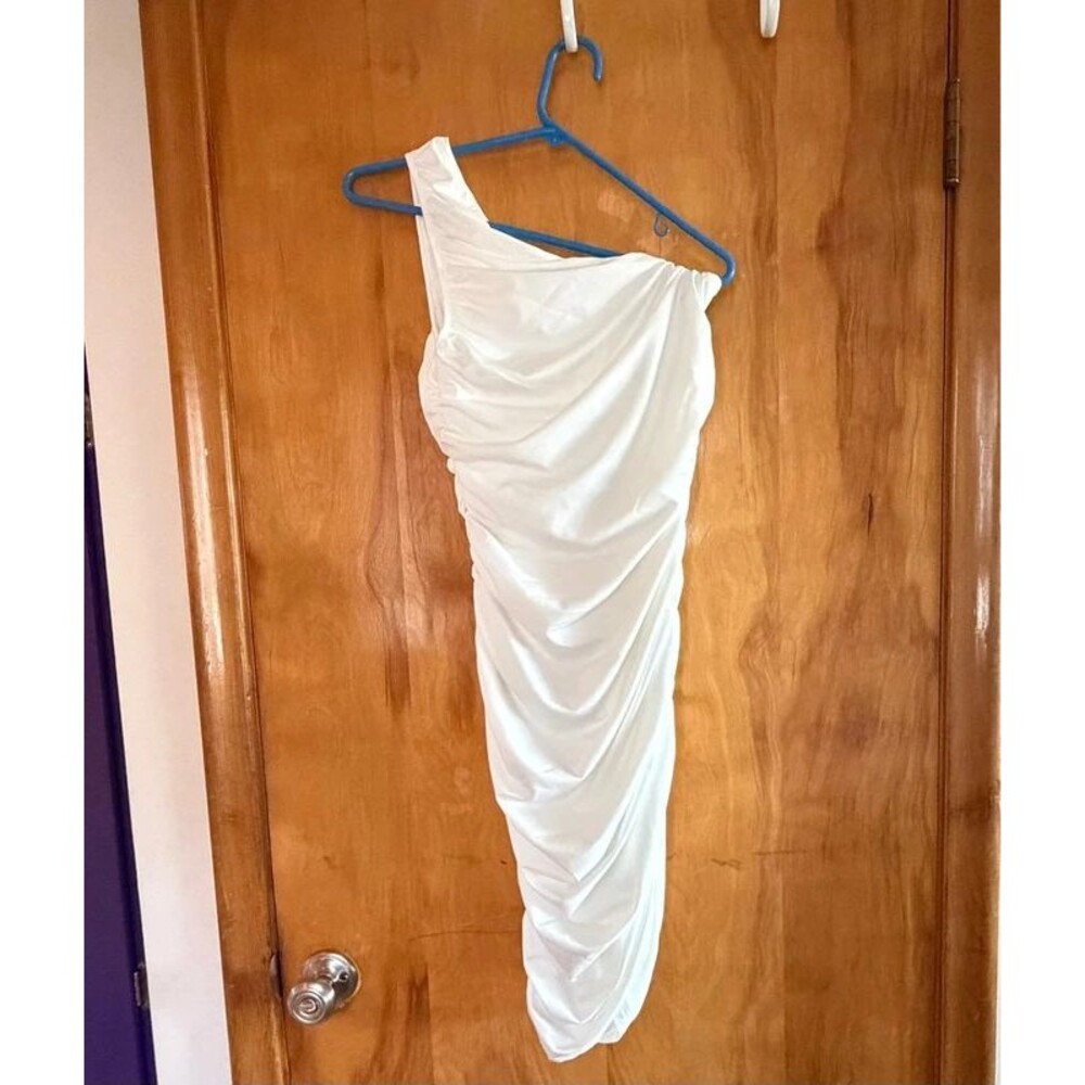 New one shoulder white dress